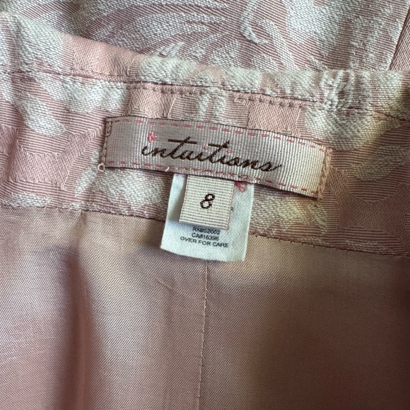 Intuitions Pink Jacquard Blazer NWT Mother of Pearl Buttons Womens Size 8 - Picture 8 of 10